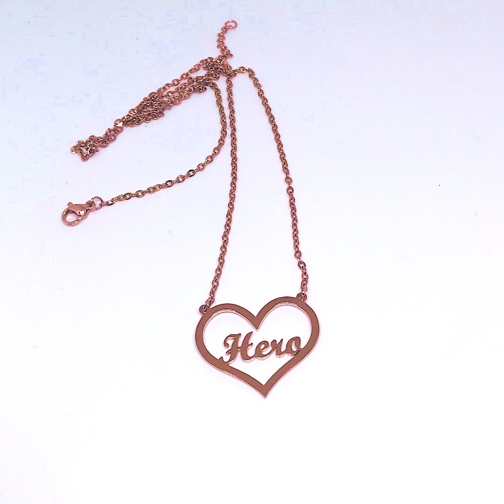 A Hero’s Heart Titanium Stainless Steel Custom Handcrafted Handmade Necklace NWT